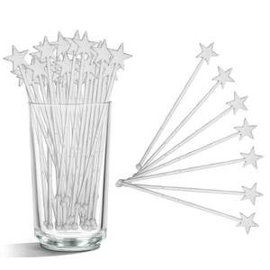 lot 15900 image: 50 Pcs Cocktail Stirrers, 7.87 inch Drink Stirrers Reusable Coffee Stirrers Plastic Swizzle Sticks Stir Sticks - Retail $9