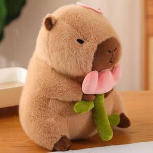 lot 15902 image: 11.8 Capybara Stuffed Animals, Simulation Capybara Plush Toy, Capybara Plush Doll, Capybara Stuffed Animals Toys for Girls Kids Adults Birthdays (Capybara- Flower) - Retail $9