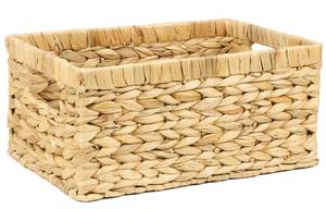 lot 15914 image: Wicker Basket, Water Hyacinth Baskets for Organizing, Rectangular Wicker Storage Basket for Shelves, Decorative Storage Bin with Built-in Handles (Medium) - Retail $20