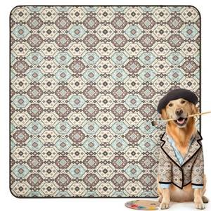 lot 15921 image: Washable Pee Pads for Dogs, Puppy Pads with Super Absorbent, Specifically Designed for RollickHomeplus 24inch 8 Panels Dog Playpen, 63 Square, Tribal Beige, 1 Pack - Retail $35