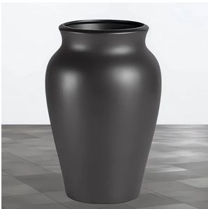 lot 15925 image: Ceramic Black Vase Home Decor, Flower Vases for Centerpieces, Vintage Farmhouse Vases for Home Decor or Gift, Rustic Vase Decor, Size 9 - Retail $30