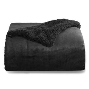 lot 15937 image: GentleSoft Sherpa Fleece Twin Size Blanket for Couch, Non-Heated, Thick and Warm Throw for Women and Men, Soft Fuzzy Plush Twin Blanket for Winter, Black, 60x80 Inches - Retail $28