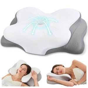 lot 15984 image: Cervical Neck Pillow, Ergonomic Memory Foam Pillows for Neck Pain Relief with Breathable Pillowcase, Adjustable Contour Neck Support Pillow for Side Back Stomach Sleepers, Odorless - Retail $34