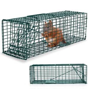 lot 15989 image: 2 Pcs Humane Squirrel Trap Heavy Duty Live Animal Chipmunk Catch and Release Rat Trap for Outdoor Small Animals Mouse Raccoon Stray Cat Rodent Weasels(Green) - Retail $32