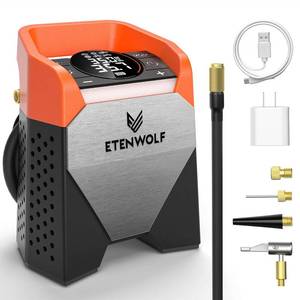 lot 15994 image: Zephyr S5 Heavy-Duty Tire Inflator Portable Air Compressor, 160PSI &15600mAh Cordless Air Pump with LED Light for Car Tires, Bike, Motorcycle, Balls, Pickups (Vivid Orange) - Retail $110