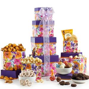 Broadway Basketeers Gift Basket Tower Snack Gifts for Women, Men, Families, Birthday, Appreciation, Thank You, Get Well Soon Care Package