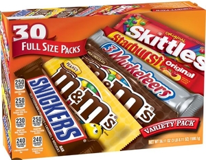 lot 3669 image: Mars Candy Variety Pack - 30 Full Size Bars