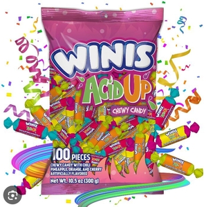 lot 3687 image: Winis Acid Up Chewy Candy 100pc Bag