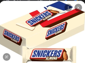 lot 3695 image: Snickers Almond Chocolate Candy Bars  1.76 Oz  24 Pieces BEST BEFORE 082025 - RETAIL $40