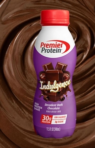 lot 3697 image: 4 pk Premier Protein Indulgence Dark Chocolate Shake 11.5oz
