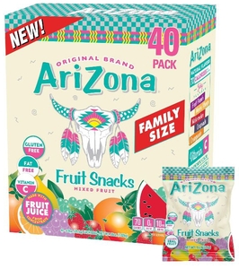 lot 3702 image: ARIZONA Mixed Fruit Snacks Family Size 40-Count Box