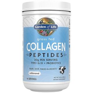 lot 3728 image: Garden of Life Grass Fed Collagen Peptides Powder Unflavored  20g Collagen per Serving  Supports Hair  Skin  Nails &amp Joints  28 Servings  Non-GMO  Gluten Free - RETAIL $26