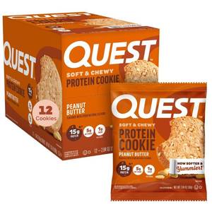 lot 3744 image: QUEST PROTEIN COOKIE PEANUT BUTTER 12- 2 OZ COOKIES