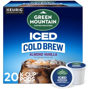 lot 3746 image: Green Mountain Coffee Roasters Iced Cold Brew Almond Vanilla Iced Coffee Keurig K-Cup Pods Light, 2O PODS