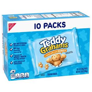 lot 3769 image: Teddy Grahams Honey Kids Snack Packs - 10oz10ct