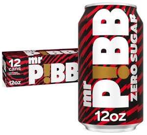 lot 3780 image: Mr. Pibb Zero Sugar Cherry Soda Pop Fridge Pack Cans, 12 fl oz, 12 Pack