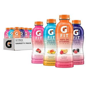 lot 3785 image: Gatorade Fit Electrolyte Beverage  Healthy Real Hydration  New 2.0 4 Flavor Variety Pack  16.9.oz Bottles (12 Pack)