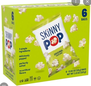 lot 3788 image: Skinny Pop  3.9 oz Original Popcorn - Pack of 6