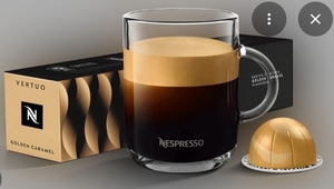 lot 3802 image: Nespresso Vertuo Golden Caramel Coffee Pods 10 Pods