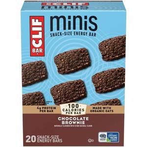 lot 3804 image: CLIF Bar Mini Chocolate Brownie Granola Protein Bar Made with Organic Oats - 19.8oz20pk