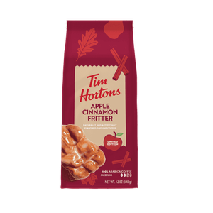 lot 3811 image: Tim Hortons  Apple Cinnamon Fritter  Flavored Ground Coffee  Medium Roast  12 oz Bag