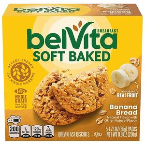 lot 3822 image: BELVITA BREAKFAST BISCUITS, BANANA BREAD 5 PACKS