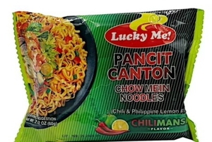 lot 3858 image: 6 pk Lucky Me Noodles Pancit Canton Chilimans Flavor