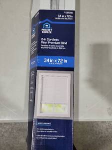 lot 9236 image: Project Source 34x72 White Cordless Vinyl Blind