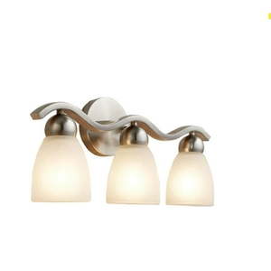 lot 9238 image: allen  roth Paces 3-Light Nickel ModernContemporary Vanity Light missing parts