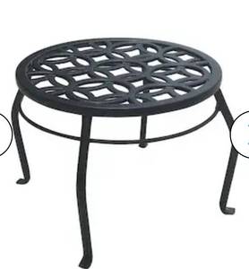 lot 9256 image: allen  roth 9-in H x 12-in W Black IndoorOutdoor Round Steel Plant Stand