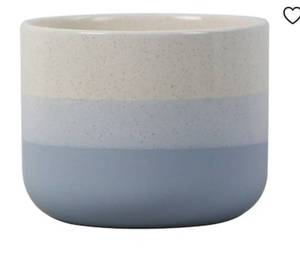 lot 9257 image: allen  roth 7.4-in W x 6.22-in H Blue Ceramic Indoor Planter 2 pack