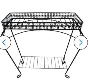 lot 9266 image: IndoorOutdoor Rectangular Steel Plant Stand