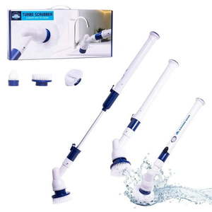 lot 9269 image: Diamond Shine Turbo Scrubber - Electric Power Scrub Bathrooms  Bathtubs  Tile  Floors - 3 Replaceable Brush Heads