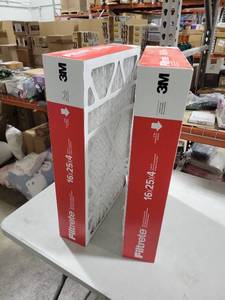 lot 9288 image: Filtrete 16x25x4 AC Furnace Air Filter 2 pack