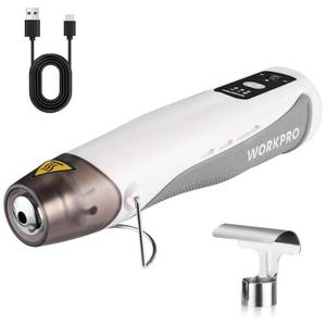 lot 9329 image: WORKPRO 7.2V Mini Cordless Heat Gun, 680F Hot Air Gun with Reflector Nozzle, 3 Temp Settings - Cool Air, 302(150)680F(360C), Fully Ceramic Heating Core for Craft Embossing