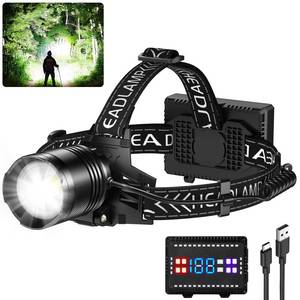 lot 9351 image: Cinlinso Rechargeable Headlamp Super Bright 99000 Lumens, LED Head Lamp with 4 Modes, 90° Adjustable Head Lights for Forehead, IPX6 Waterproof HeadLamps for Adults Camping Hunting Hiking