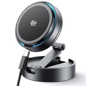 lot 9366 image: THREEKEY for Qi2 25W Certified MagSafe Car Mount Charger Lite with Cooling Fan&ampLED Light, 360° Rotating Fast Wireless Charger &amp Phone Holder for iPhone 17-12, Galaxy S25