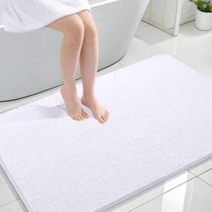 lot 9378 image: OLANLY Bathroom Rugs 44x32, Extra Soft Absorbent Chenille Bath Rugs, Rubber Backing Quick Dry, Machine Washable Bath Mats for Bathroom Floor, Tub and Shower, Home Decor Accessories, White
