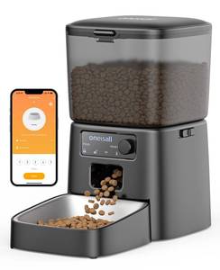 lot 9417 image: oneisall Automatic Cat Feeder, WiFi Cat Food Dispenser with App Control, Auto Cats Feeder Automatic for Dry Food, Smart Pet Food Dispenser with Portion Control for Small Pets Indoor