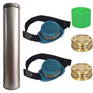 lot 9427 image: HORLORFE 6 PCS Moxibustion Kit, 2 Smokeless Copper Moxa Boxes, 2 Premium Smoke Filter Bags, 1 Multifunctional Moxa Stick Tank, 1 Insulation Sleeve for Moxa Stick Tank (Not Include Moxa Sticks)