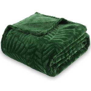 lot 9434 image: SOCHOW Super Soft Flannel Fleece Throw Blanket, Lightweight Cozy Warm Leaves Textured Plush Blanket for Bed Couch Sofa, 60 x 80 Inches, Olive Green