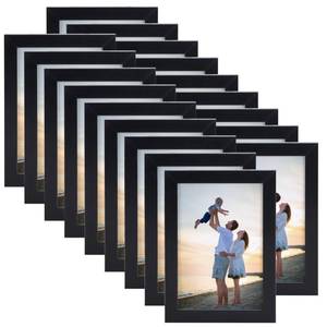 lot 9437 image: Hoikwo 18 Packs 3.5x5 Black Multi Plastic Picture Frames Set with Plastic Cover for Family Photos, Artwork, Light Weight Bulk Frames Pack for Wall Hanging and Table, Stylish Picture Frames