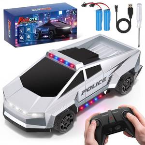 lot 9442 image: Innofans 122 Scale Remote Control Car, All Terrain RC Police Car Toys with 2.4 GHz Remote Control, Toy Trucks for Boys Aged 3 4 5 6 7, RC Cars Race with Lights, Birthday Gifts for Kids 8-12 (Silver)