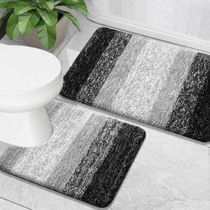 lot 9460 image: OLANLY Bathroom Rug Set 2 Piece, Soft Absorbent Microfiber Bath Mats and U-Shaped Contour Toilet Rug, Non-Slip, Machine Wash Dry, Plush Shaggy Bath Mats for Bathroom (30x2024x20, Black)