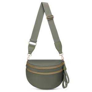 lot 9467 image: Crossbody Bum Bags for Women Pure Colour Spacious Trendy Sling Bag Nylon Fanny Pack Shoulder Bag for Travel