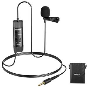 lot 9475 image: NEEWER 3.5mm TRRS Lavalier Lapel Microphone Plug & Play Mini Clip on Mic Omnidirectional Condenser for Camera Phone PC, Low Frequency Cut, Gain Control, Monitoring Headphone Jack, CM10
