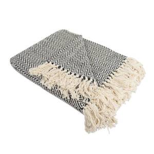 lot 9480 image: DII Chevron Throw Collection Handloomed Cotton, 50x60, Black