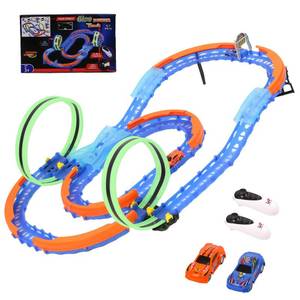 lot 9490 image: Insgen Slot Car Race Track Set with 2 High-Speed Cars,Racing Game with 2 Controllers, Electric Remote Control Track Car, Learning Toy for Boys and Girls Ages 3-12, Gift for Kids(Medium)