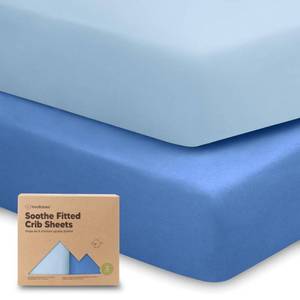 lot 9514 image: KeaBabies 2-Pack Organic Crib Sheets for Boys, Girls - 52x28 Fitted Crib Mattress Sheet Neutral, Breathable Jersey Cotton Cover for Baby Bed, Toddler Mattress, Soft & Cute Prints (Cornflower)