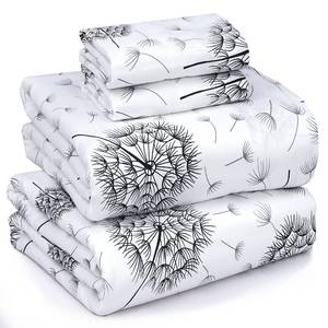 lot 9531 image: RUVANTI 100% Cotton Sheets Queen Size Percale Bedding, Cooling &amp Breathable Floral Design, Durable with a Crisp, Soft &amp Comfortable Feel, 16 Deep Pocket, 4-Piece Set, Dandelion
